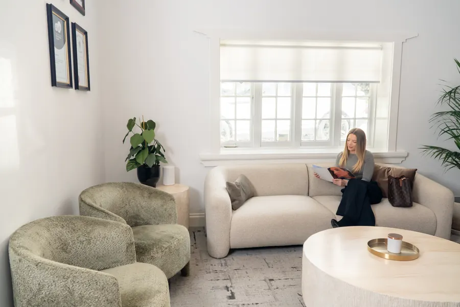 The waiting room at West Coast Plastic Surgery in West Perth